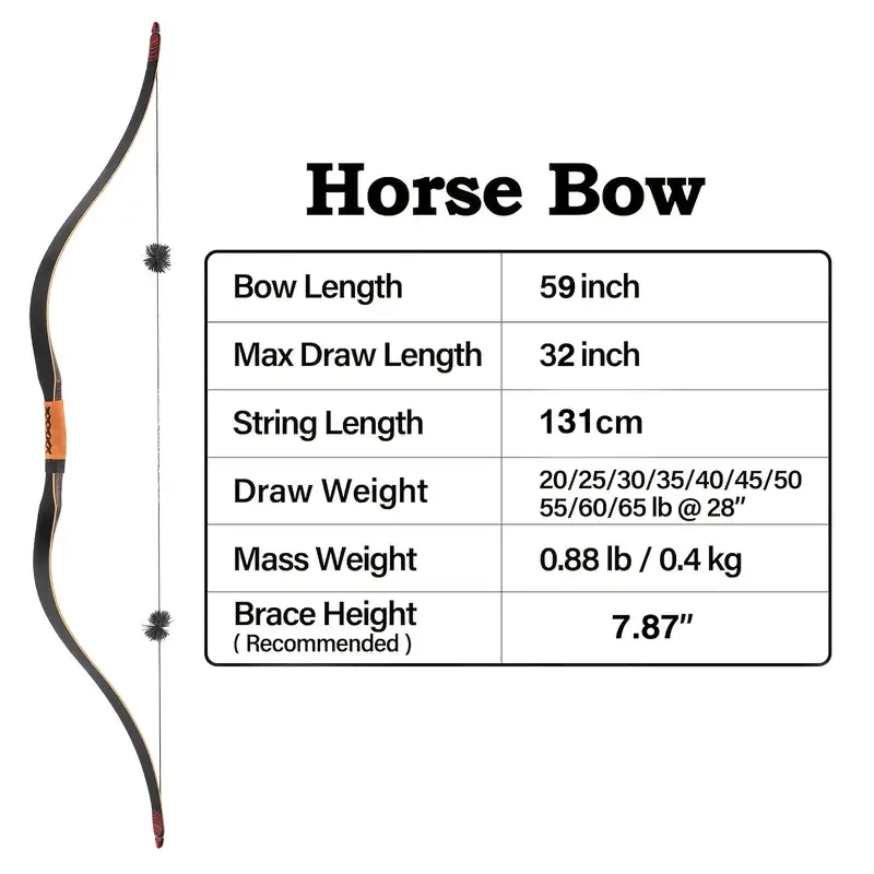 Traditional Longbow Archery Wooden Bow Set 20-60lbs